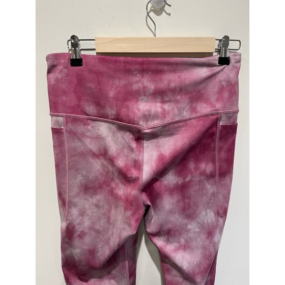 Gap Fit Women's M High Waist Power Fit Pocket Legging Berry Pink Tie Dye Workout - Picture 3 of 5